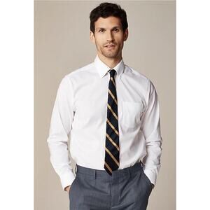 J.Crew Bowery Wrinkle‑Free Dress Shirt White Slim S NWT – Collar Defect